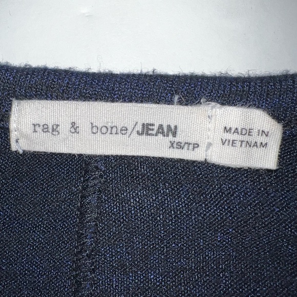 rag & bone Hudson Long Sleeve Knit Sweater Top Navy Sz XS - Picture 3 of 11